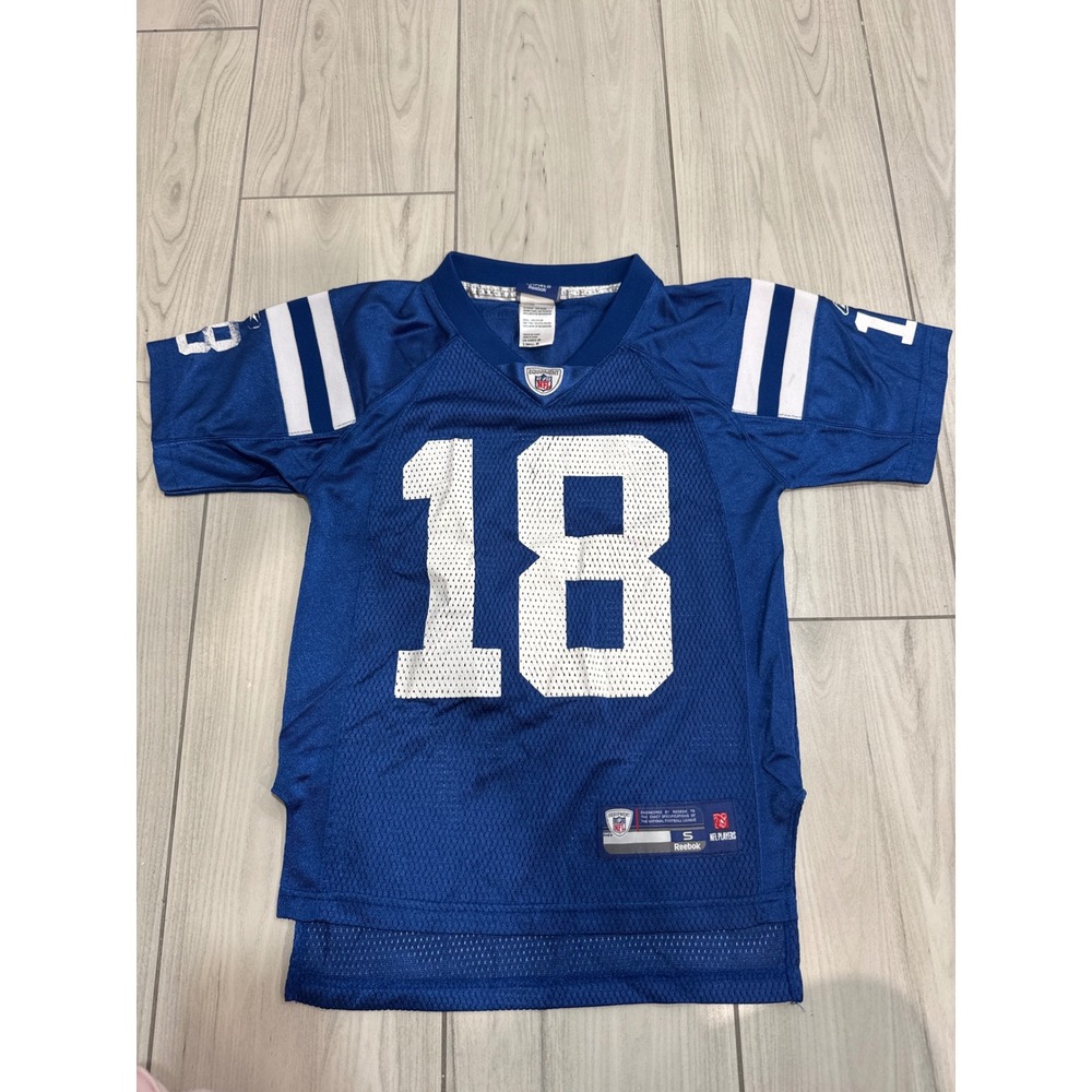 Vintage Reebok Peyton Manning Indianapolis Colts NFL Jersey Kids Small 8 Blue